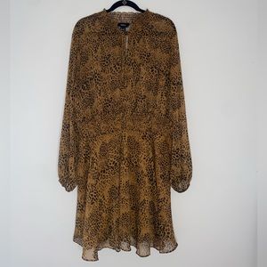 Forever 21+ Sheer Long Sleeve Cheetah Print dress